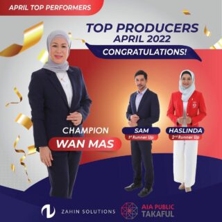 Tahniah kepada Top Perfomers April! 👏🏻👏🏻👏🏻MashaAllah! Alhamdulillah!

Yang secupak takkan jadi segantang! 

Nak berjaya kita perlu berusaha dan terus berusaha! Berusahalah, cari jalan buat dengan betul berdasarkan caranya. Pasti berjaya! InshaAllah 🤲💪🏻

Nak berjaya seperti mereka? Jom join team power kami 🙌🏻

#aiapublictakaful 
#zahinsolutions 
#0122067567